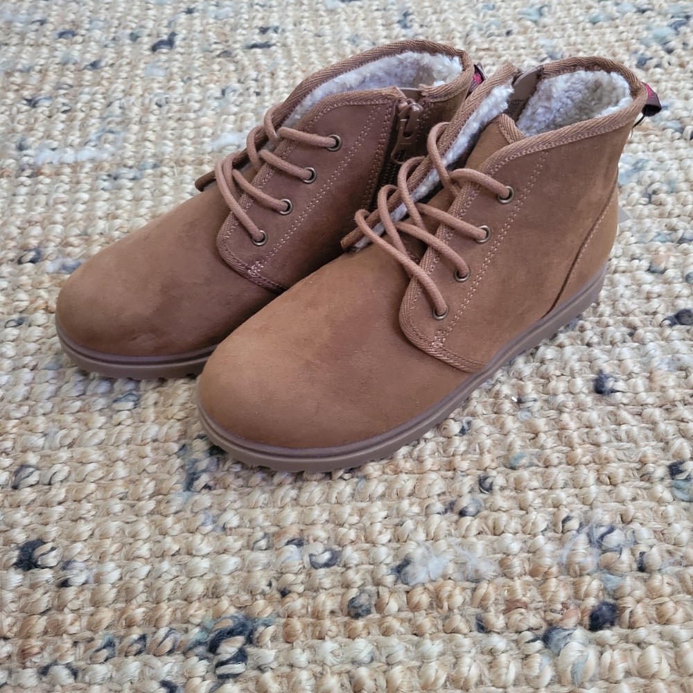 Cat & Jack Brown Boots with Red Accents